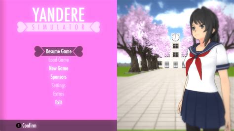 yandere simulator homepage.